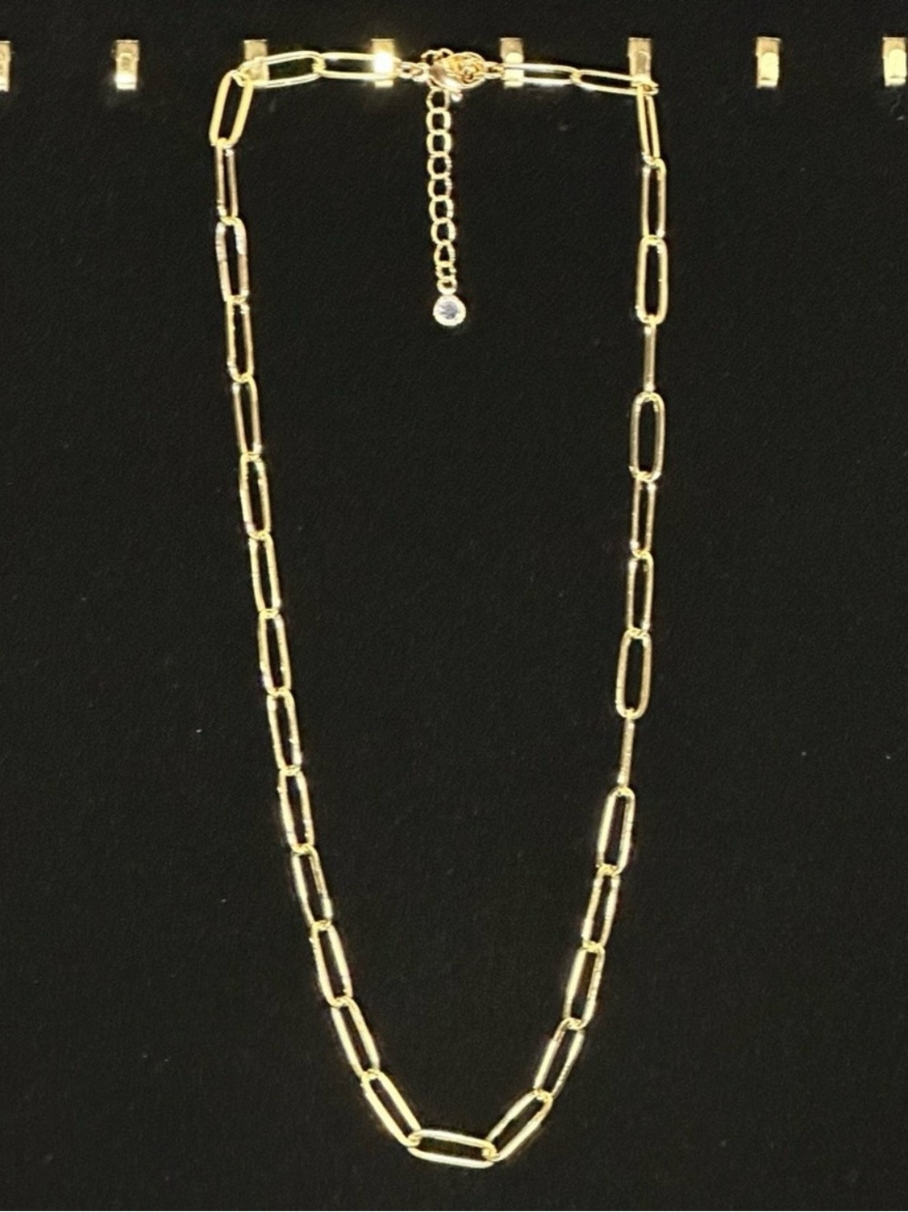 Gold Plated Paperclip Link Chain Necklace Modern Trendy Casual Chic Classy